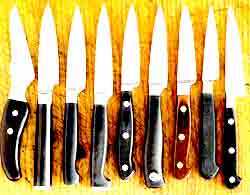 nine different paring knives