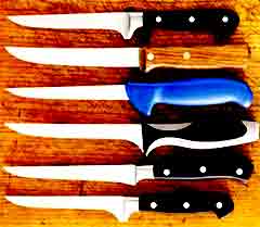 6 styles of boning knives