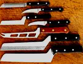 a decent selection of cheese knives