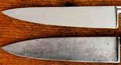 old and new chef's knife comparison