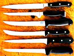 6 variations of boning knives